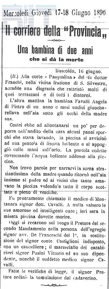 LA PROVINCIA DI MANTOVA 17-18 Giugno 1896