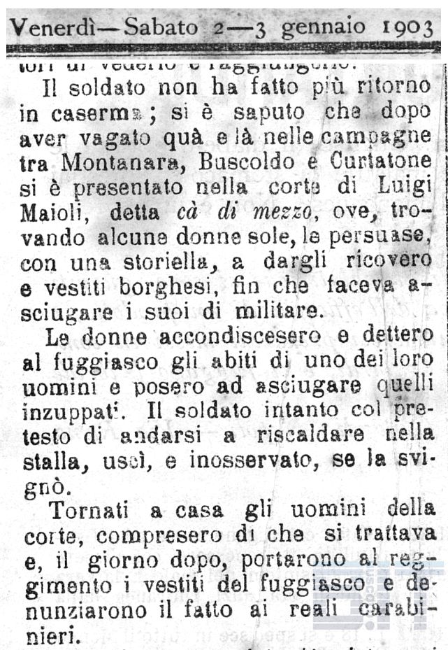 Sabato 2-3 Gennaio 1903