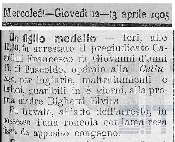 Mercoledi Giovedi 12-13 Aprile 1905