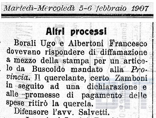 Mercoledi 5-6 Febbraio 1907